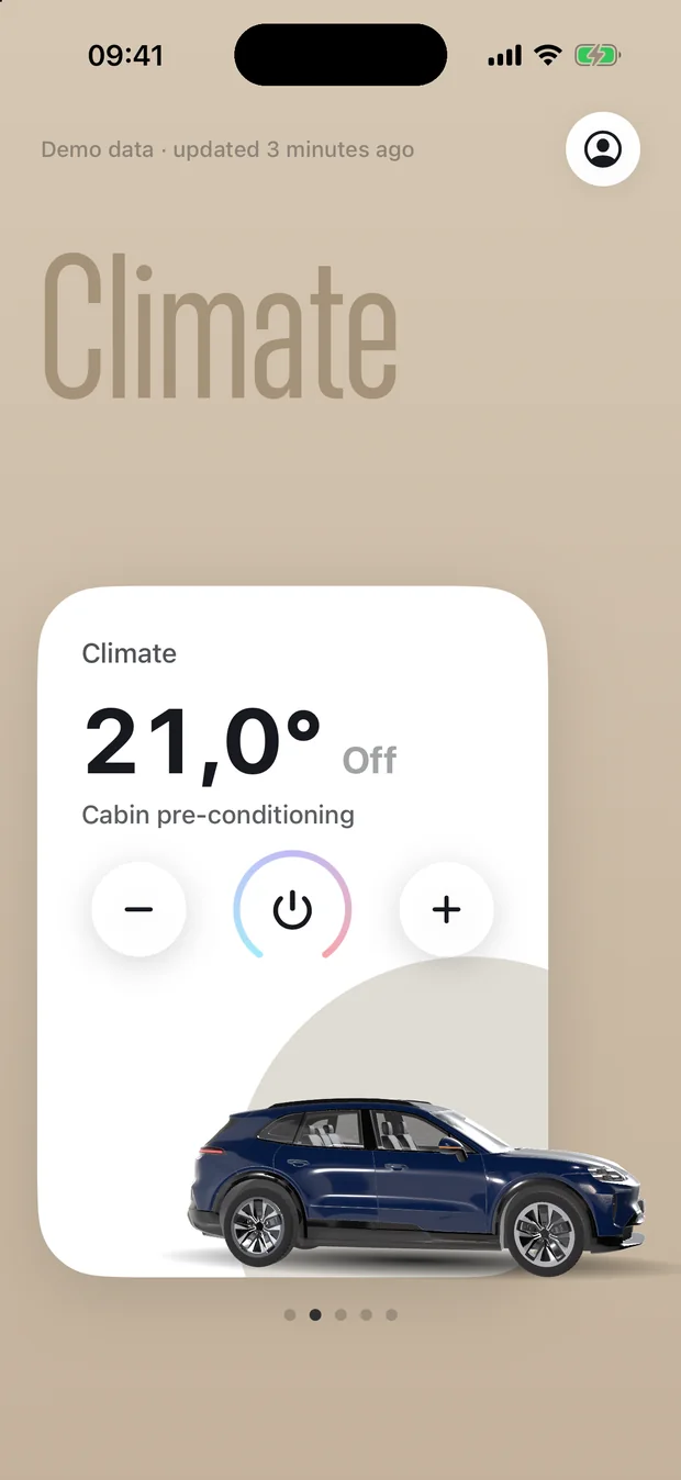 Climate view with 21 °C set point